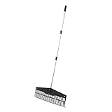 UPP Jumbo Garten Rechen: stufenlos von 75cm - 150 cm Aluminium Teleskopstiel für effizientes Gartenrechen. Ideal für großflächiges Arbeiten im Garten! Laubrechen Laubbesen Kunststoff