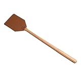 Fliegenklatsche, Holz & Leder, 49 cm, Praktischer -Schläger zum Insekten fangen, Fliegen Klatsche