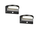 2er SET Solar Außen Wandleuchten mit Bewegungsmelder - auch per USB aufladbar, Breite 20cm