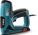 Novus Elektrotacker J-150 (für Feindrahtklammern bis 14 mm und Nägel bis 16 mm und Hammertacker Klammern H, Gewicht: 1,6 kg, Farbe Blau, Handtacker, Tackerpistole) 031-0360