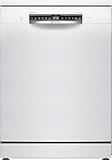 Bosch SMS4EVW08E, Smarter Geschirrspüler Freistehend 60 cm, Serie 4, Besteckschublade, Rackmatic, automatische Türöffnung, Intensive Reinigung, Automatikprogramme, Programmassistent, Weiß, AquaStop