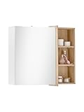 moebel-dich-auf Badezimmer Spiegelschrank 80 cm Badmöbel Messina Weiß matt
