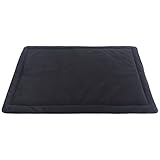 IEUUMLER Hundematte, Hundekissen Weiche und warme Hundebett Rutschfestem Waschbar Haustiermatratze Plüsch Wärmehundematte für Hunde und Katzen FC004 (74*53cm, Black)