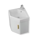YNAYGDIUGD Unterschrank Waschbecken,Eckwaschbecken Mit Unterschrank,Wandmontiertes Keramikwaschbecken,Badezimmerschrank Mit Wasserhahn Und Abfluss,für Kleine Räume(Size:48cm*51cm)