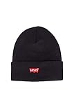 Levi's Herren RED Batwing Embroidered Slouchy Beanie Strickmütze, Schwarz (Regular Black 59), one Size