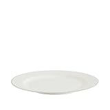 home&you - Dessertteller Bast, Speiseteller, Frühstücksteller, Kuchenteller, Essteller, Porzellan Geschirr, Plates, Flacher Teller, Dessert, Spülmaschinenfest, Ø21 cm - Weiß