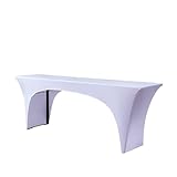 EBETA E Elastisch Biertischhussen Biertisch-Auflage & Tischdecke für 70cm Breite Bierzeltgarnitur Stretch Hussen für Festzeltgarnituren Hussen (Weiß, für 70cm Tisch)