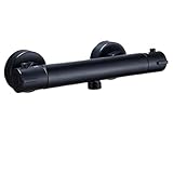 Thermostatische Duscharmatur Schwarze Malerei Duscharmaturen Thermostat-Badmischer mit Thermostat-Mischbatterien Wandmontierter Wasserfall-Badewannenhahn