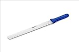 thermohauser Bäckermesser (Stahl, rostfrei), einseitiger Wellenschliff, mit blauem Kunststoffgriff, Klinge: 31 cm, Blauer Griff