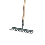 blizz-z Gartenrechen 40 cm Breite, 16 Zinken | Stabiler Rechen mit robustem Eschenstiel