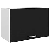 vidaXL Hängeschrank 1 Regalboden Küche Schrank Einbauküche Küchenzeile Küchenmöbel Oberschrank Küchenschrank Schwarz 60x31x40cm Holzwerkstoff