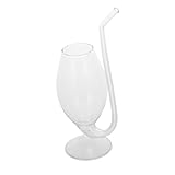 TOYANDONA Transparenter Rotweinkelch mit Stiel Kreatives Cocktailglas mit Trinkhalm und Standfuß Vielseitiges Getränkeglas für Bar Restaurant und Zuhause Modisches Design Komfortabler Griff
