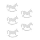 Gogogmee Kleines Weißes Schaukelpferd 12X95X15cm Babyspielzeug Hochzeitsdeko und Wohnaccessoire