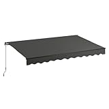 STEELSØN Gelenkarmmarkise Kestria 400x250 cm Markise Sonnenmarkise Sonnenschutz Gelenkmarkise aus Aluminium/Polyester wetterfest Blickdicht anthrazit
