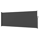 STEELSØN Seitenmarkise Zirella 180x500 cm ausziehbar, Sichtschutz für Balkon und Garten, Senkrechtmarkise außen Blickdicht mit Wandhalterung aus Aluminium, anthrazit