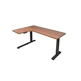 NEBE Schreibtische Ecktisch mit elektrischem Hubtisch, Massivholz, Home-Office-Schreibtisch, Arbeitstisch, L-förmige Werkbank Desk(140cm)