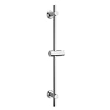 Görbach Duschset Duschstange mit Duschkopfhalterung Edelstahl Brausestange 70cm, Dusch Wandstange mit Variable Wandbefestigungen für Variabel zur Anpassung an Bestehende Bohrlöcher-Chrom