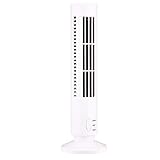Jialouboo USB-Turmventilator, blattloser Ventilator, Turm, elektrischer Ventilator, Mini-Klimaanlage, blattloser Standventilator, weiß
