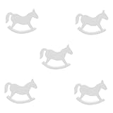 FUNOMOCYA Kleines Weißes Schaukelpferd 12X95X15cm Kinderspielzeug und Hochzeitsdekoration Holzpferd für Babys und Heimdeko