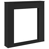 vidaXL Kaminumrandung, Dekorative Kaminkonsole, Kaminsims Dekokamin für Wohnzimmer, Kaminattrappe Kaminverkleidung, Schwarz Holzwerkstoff
