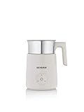 SEVERIN Design Induktions-Milchaufschäumer, elektrischer Milchschäumer mit Edelstahlbehälter, kaltes & warmes Aufschäumen + Schokoladen-Funktion, geeignet für vegane Milch, Aesthetic, beige, SM 3589