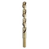 HARFINGTON Spiralbohrer 7/16 Zoll Durchmesser HSS 6542 reduzierter Schaft, 15,2 cm Gesamtlänge mit goldpolierter Oberfläche zum Bohren von Hartmetallen, Edelstahl, legiertem Stahl
