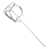 Lurrose Rührgerät Mixerfarbe Rührer Bohrer silberner Zementmischer mit Gewinde Rühren gepolsterter Mixer easy putz heavy object Rührstab aus Stahl Farbmischpaddel Verzinkter Stahl Silver