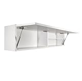 Milionmeblicom Badezimmerschrank Laura Hängeschrank Badezimmermöbel Klappbarer Badezimmer Wandschrank Teleskopöffnung - Mattweiß/Mattweiß, Maße 30 x 120 x 23 cm