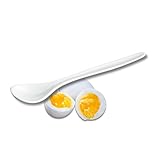 homiez Eierlöffel Kunststoff Weiß [12 Stück] - Auch geeignet als Eislöffel, Latte Macchiato Löffel oder Baby Löffel - Lange Plastiklöffel Wiederverwendbar - Servierlöffel, Teelöffel, Kaffeelöffel