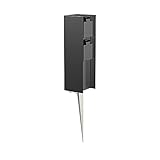 ledscom.de Garten-Steckdosen-Säule POMI mit Erdspieß für außen, IP44, 2-fach, schwarz, eckig, 23cm