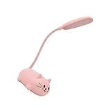 Toddmomy LED Tischlampe Katze Flexibel Schreibtischlampe Mädchen Nachttischlampe Augenfreundlich Rosa Cartoon Katze Lampe für Kinderzimmer Lesen