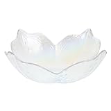 NUOBESTY Unregelmäßige Glasschale Sockel Transparente Salatschüssel aus Robustem Glas Vielseitige Servierschale für Obst Desserts und Frühstück Dekorative Obstschale für Zuhause und Feiern