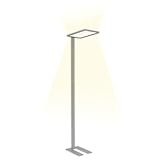 INNOVATE LED Stehlampe dimmbar Büro – LED Standleuchte & Deckenfluter 40W + 40W Up & Down Arbeitsplatzleuchte – Bürolampe/Leselampe 2 m 7500 Lumen - Stehleuchte dimmbar Silber/Grau