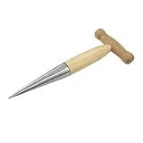 MOBUTOFU Edelstahl Dibbler Mit Holzgriff Pflanzwerkzeug Zum Lockern des Bodens Ideal Für Das Setzen Von Blumenzwiebeln Und Die Gartenarbeit