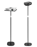 QWORK® Stehpul Höhenverstellbar 60-120 cm, Platzsparender Laptop Ständer Projektorständer mit 1/4'' Kugelkopf für Laptop, Projektor, Kamera