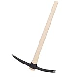 Galaflor Kreuzhacke 3 kg aus gehärtetem & geschmiedetem Stahl | Stabiler Eschenstiel 95 cm | Spitzhacke & Flachhacke für Harte, steinige Böden | Wurzeln schneiden, Erde lockern, Gartenhacke