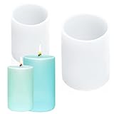 Kerzengießform, 2 Stück Zylinderförmige Kerzen Formen, DIY Silikonform, Kerzenform Silikon Rund, für Kerzenherstellung,Handgefertigte Seife,Duftkerzen, Handwerk Ornamente, Harzgussform