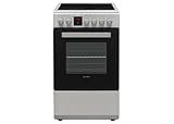 Sharp KF-56VDD19I-DE Elektro-Standherd mit Glaskeramik-Kochfeld, 50 cm, 53 L Garraumvolumen, 9 Beheizungsarten mit Turbo-Heißluft, Elektronische Zeitschaltuhr, Geschirrschublade, Edelstahl