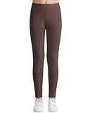 Auranso Leggings Mädchen Sport Baumwolle Kinder Hosen Lange Blickdicht 152-158 Braun