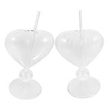 Mikinona 2 Stück Teiliges Herzglas Transparentes Stabiles Glas mit Stilvollem Design Vielseitige Toasting Goblets für Whisky Rotwein Party und Bar Elegante Glasbecher für Zuhause und