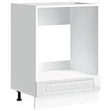 vidaXL Herdumbauschrank Porto Hochglanz-Weiß Holzwerkstoff, Backofenschrank, Herdschrank, Ofenschrank, Küchenofenschrank, Küchenherdschrank