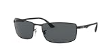 Ray-Ban Unisex Mod. 3498 Sonnenbrille, Schwarz (Gestell: Schwarz, Gläser: Grün Klassisch 002/71), X-Large (Herstellergröße: 61)