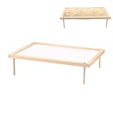 Nudeltrockner Nudelständer 39×24.5×10cm Pastatrockner Holz Gitternetz Design Flach Gefaltet Masche 3mm Nudelständer zum Trocknen für Pasta Nudeln Vanille Blumen Kräuter (Einlagig)