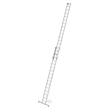 PROREGAL Sprossen-Seilzugleiter 2-teilig mit nivello®-Traverse 2x16 Sprossen | Leiter, Teleskopleiter, Trittleiter, Bockleiter, Sprossen-Doppelleiter