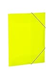 HERMA Sammelmappe A3 Neon Gelb Transluzent, Eckspanner-Mappe aus Kunststoff mit Gummizug und Innenklappen für Kinder, Jungen und Mädchen