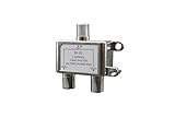 2-Fach SAT Splitter,Antennenverteiler für Gleichzeitigen Betrieb 2 Receivern,Siber Metall Gehäuse,5-2400 MHz,Adapter und Kabel für Satelliten,Kabelanlagen,HDTV/UHD 4K,DVB-S/S2,DVB-T/T2,DVB-C/C2