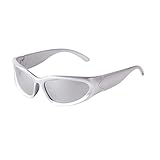 GIFIORE Radsport Sonnenbrille Herren Sportbrille Radsportbrillen Fahrerbrille Damen UV400 Schutz Fahren Angeln Baseball Laufen(Silber/Weiß gespiegelt)