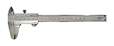 WRS Präz.-Messschieber/Schieblehre mit Feststellschraube, DIN 862, rostfrei, mattverchromt, ganz gehärtet, 4-fach Messung, mit Gewindetabelle, im Etui, Größen Name: 150 mm Messbereich, Nonius 0,05 mm