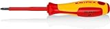 KNIPEX Schraubendreher für Kreuzschlitzschrauben Phillips isolierender Mehrkomponenten-Griff, VDE-geprüft brüniert 187 mm, 98 24 01