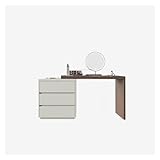 Modernes Schminktisch Set für Schlafzimmer mit Aufbewahrungsschrank, Schminkspiegel und Stuhl, abnehmbarer mobiler Teleskopschrank und quadratischem Hocker 160cm
